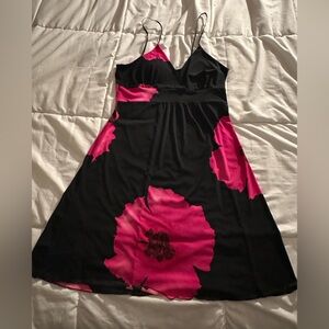Black and Pink Floral Dress